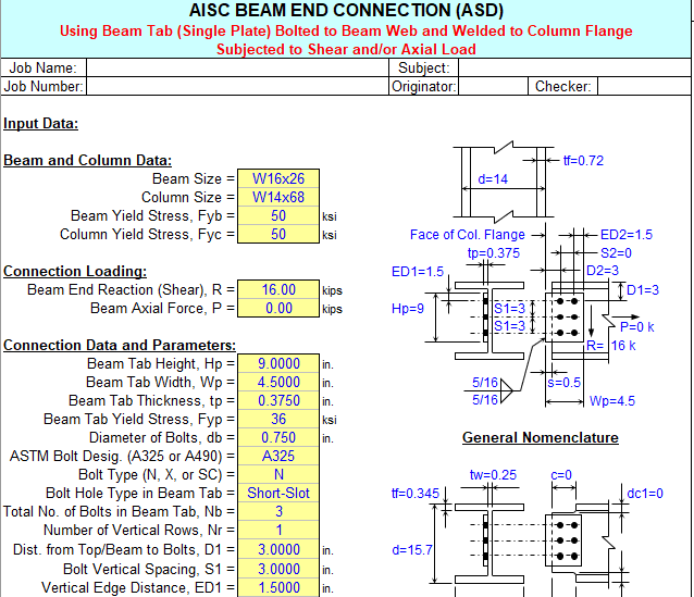 BEAM END CONNECTION USING BEAM TAB SINGLE PLATE