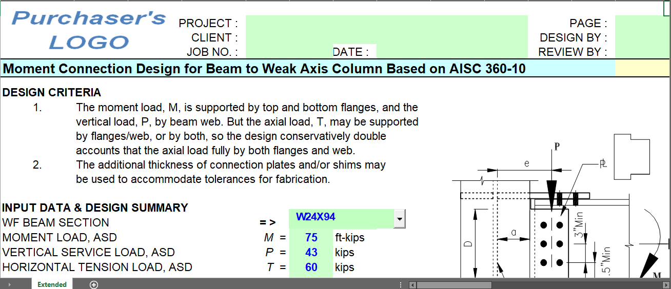 Moment Connection Design for Beam to Weak Axis Column