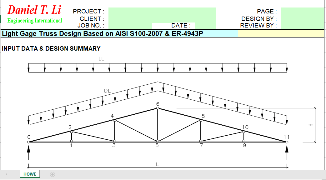 Light Gage Truss Design Based on AISI S100 2007 ER 4943P