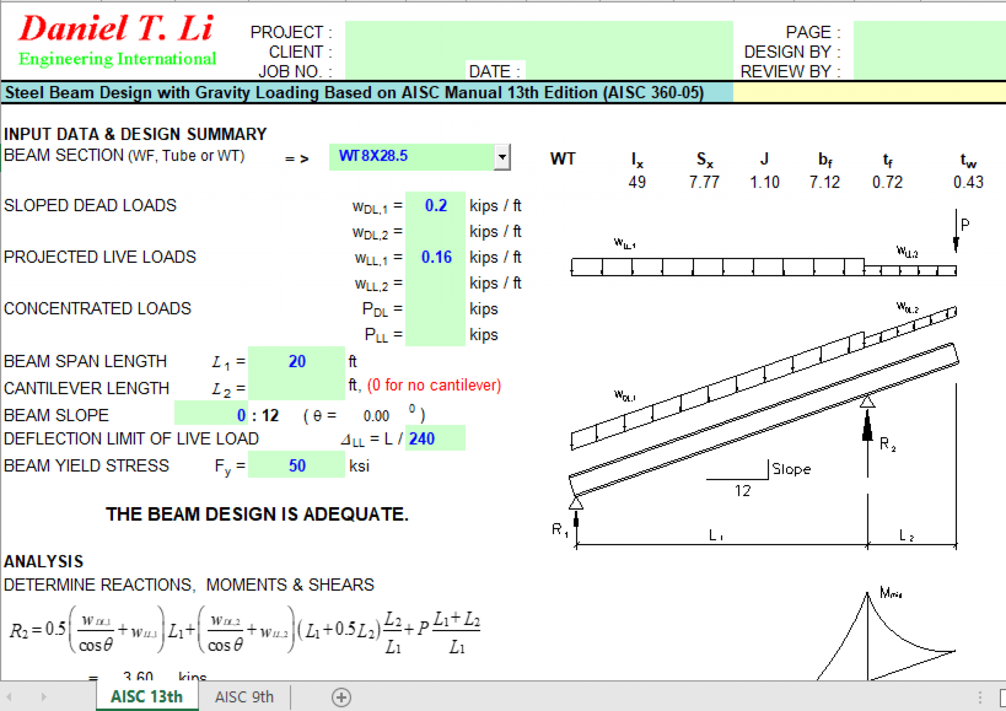 Steel Beam Design With Gravity Loading Based On Aisc Manual 13th